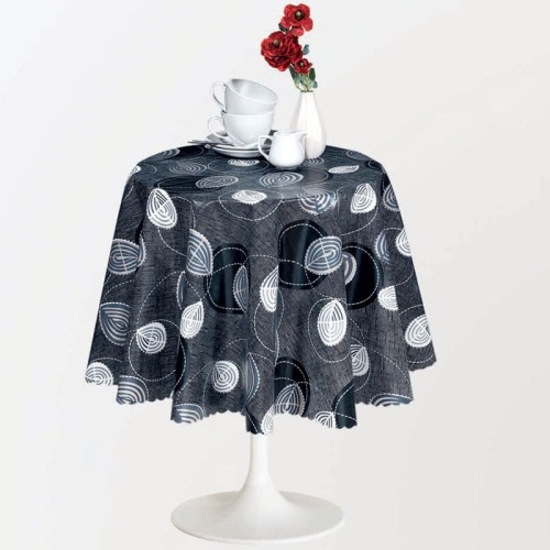 Cerata w rolce FLO-1257-02 białe spirale na graficie – aranżacja stołu