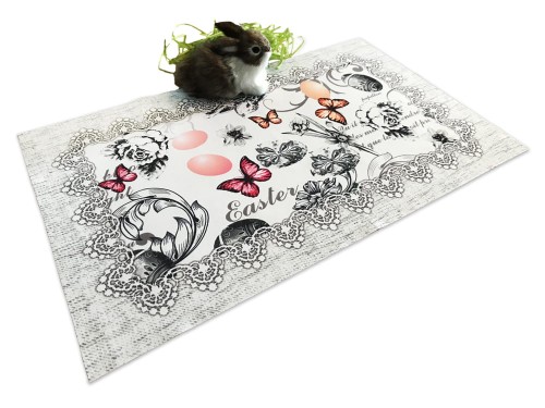 Serwetka - Wielkanoc motylek napisy 30x50 cm – widok całości