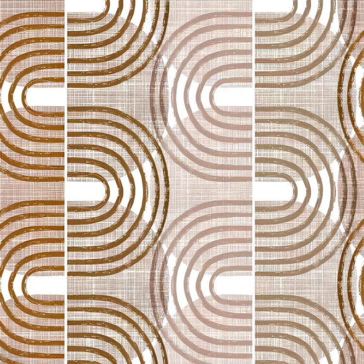 Cerata w rolce MIR-206A beżowo-brązowe geometryczne łuki – zbliżenie wzoru