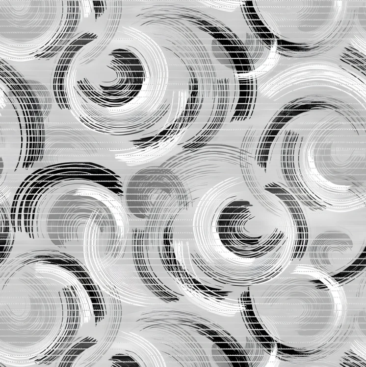 Mata podłogowa Dekomarin 196D – czarno-szare abstrakcyjne spirale