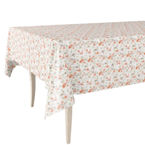 Cerata w rolce FLO-1363-03 morelowe maki na bieli – aranżacja stołu