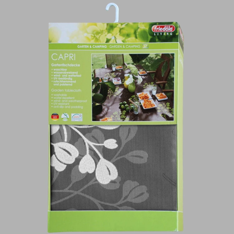 Obrus ogrodowy CAPRI Summer, ciemnoszary, 90 × 130 cm – produkt w opakowaniu