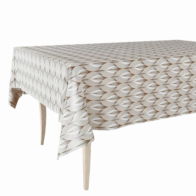 Cerata w rolce Glitter 6705C beżowo-białe faliste liście – widok produktu