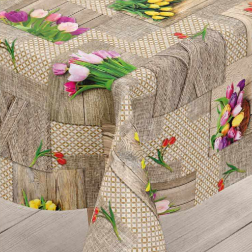 Cerata w rolce MIR-15A tulipany i rustykalny patchwork – aranżacja na stole