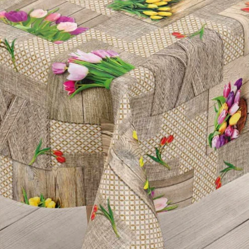 Cerata w rolce MIR-15A tulipany i rustykalny patchwork – aranżacja na stole
