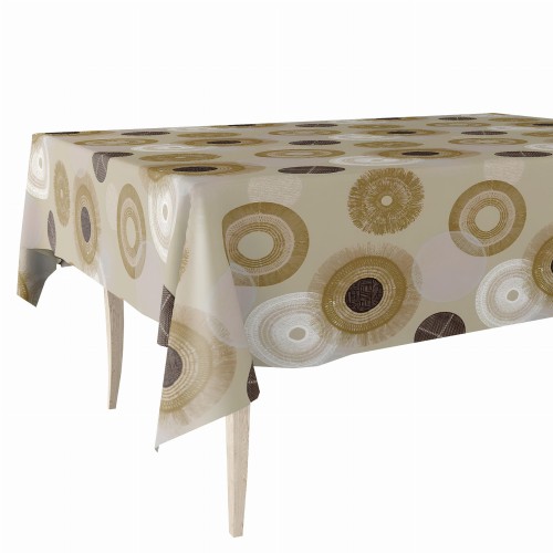 Cerata w rolce MOD-6300-03 beżowo-brązowe geometryczne rozety – aranżacja na stole