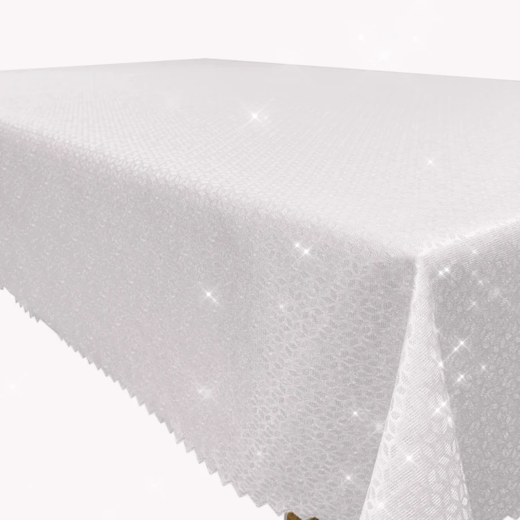 Obrus Glitter ze srebrną nicią w romby – widok całości
