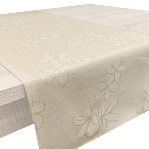 Bieżnik dekoracyjny Chic &amp; Simple 40 × 160 cm (ecru kwiat) – widok całości