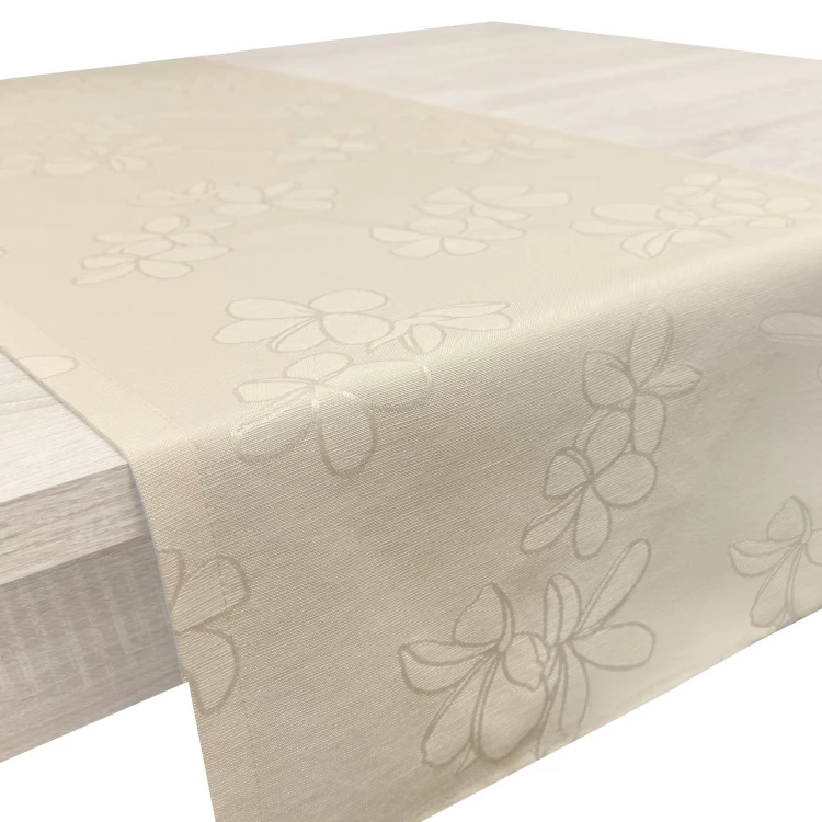 Bieżnik dekoracyjny Chic &amp; Simple 40 × 160 cm (ecru kwiat) – widok całości