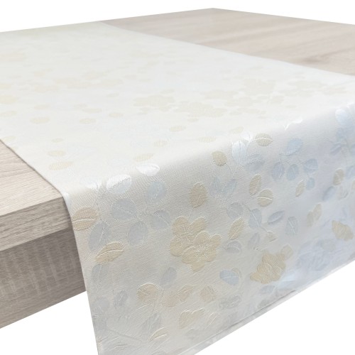 Bieżnik dekoracyjny Chic &amp; Simple 40 × 160 cm (krem listki) – widok całości