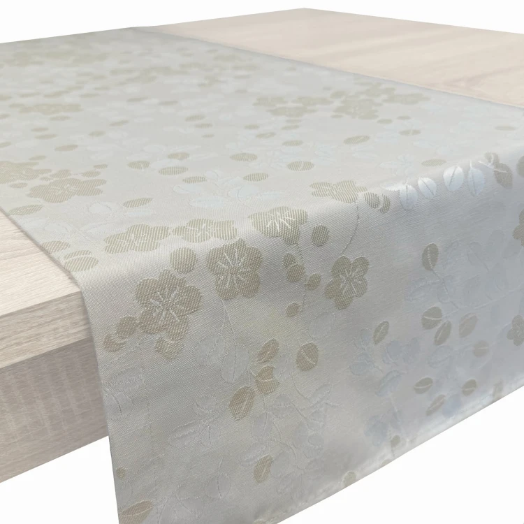 Bieżnik dekoracyjny Chic &amp; Simple 40 × 160 cm (szary listki) – widok całości
