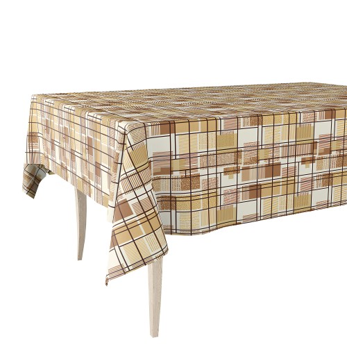 Cerata w rolce FLO-1761-02 beżowo-brązowa geometryczna kratka – widok produktu