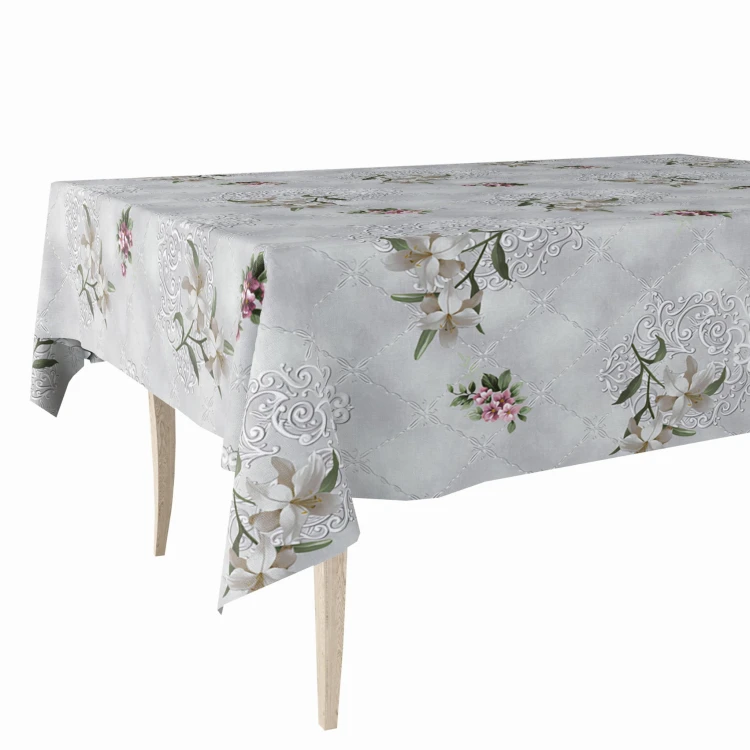 Cerata w rolce FLO-1766-03 białe lilie i ornamenty – widok produktu