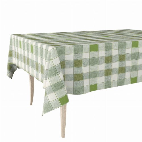 Cerata w rolce FLO-1353-03 zielono-biała rustykalna krata – prezentacja na stole
