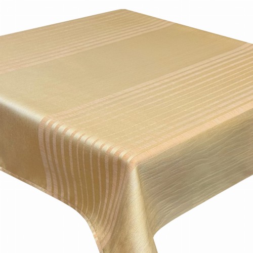 Obrus dekoracyjny ORIENT 80 × 80 cm w żółte pasy na tle ecru – widok całości