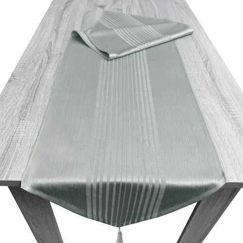 Bieżnik dekoracyjny ORIENT 45 × 180 cm w szare pasy – widok całości