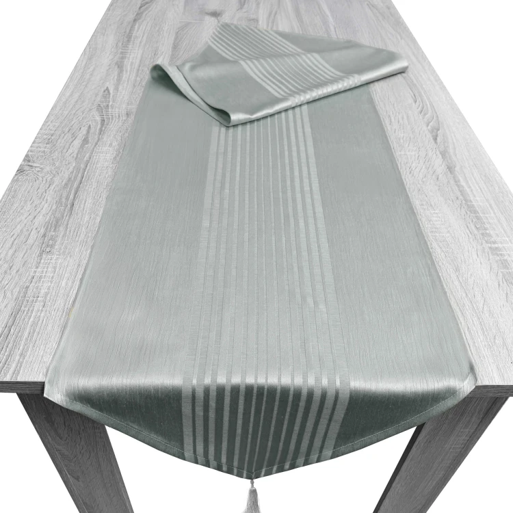 Bieżnik dekoracyjny ORIENT 45 × 180 cm w szare pasy – widok całości