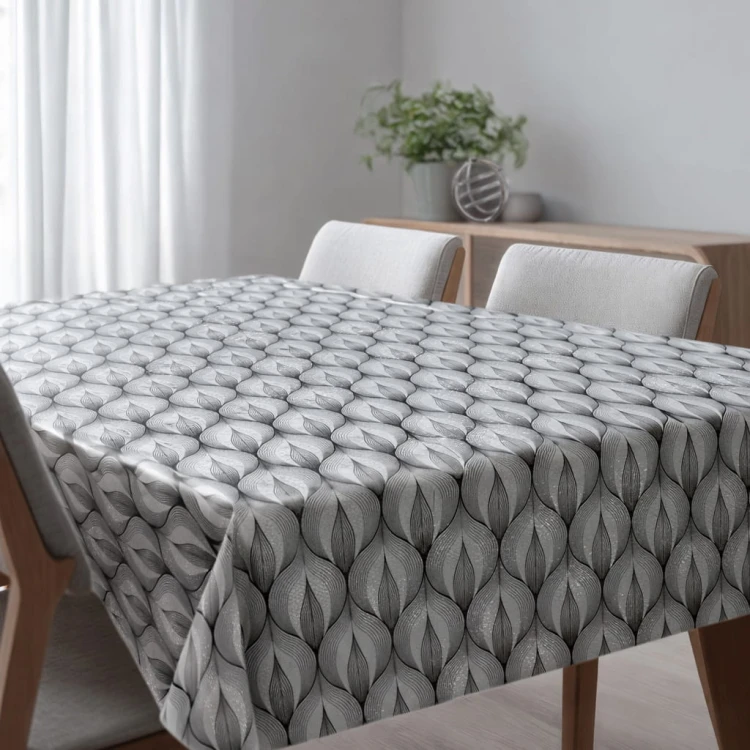 Cerata w rolce Glitter 6705A szaro-białe faliste liście – aranżacja we wnętrzu