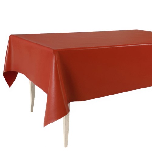 Cerata w rolce FLO-1101-24 gładka ceglasta czerwień – aranżacja na stole