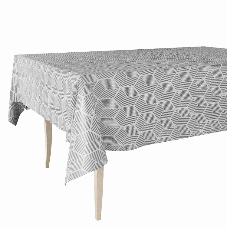 Obrus z ceraty – Glitter brokat geometryczny 3D biało-czarny