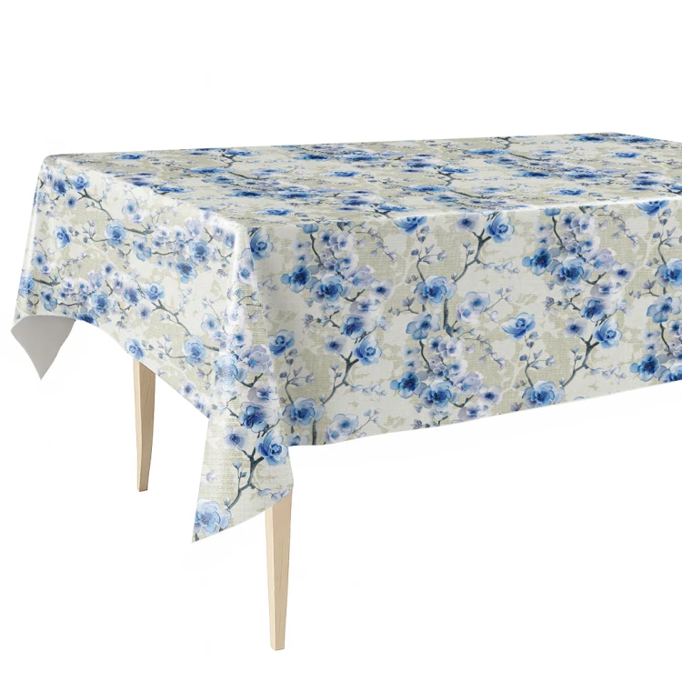 Cerata w rolce FLO-1802-02 – niebieskie kwiaty na gałązkach, aranżacja