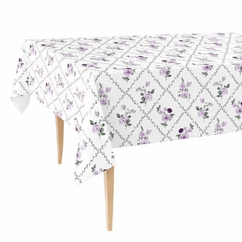 Cerata w rolce FLO-1803-01 – fioletowe róże w rombach, aranżacja