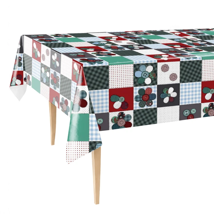Cerata w rolce FLO-1763-01 kolorowy patchwork z kwiatami – aranżacja na stole