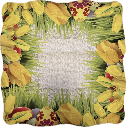 Serwetka - Wielkanoc żółte tulipany, pisanki 30x30 cm – widok całości