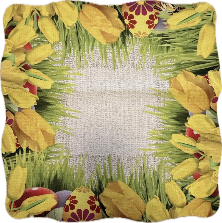 Serwetka - Wielkanoc żółte tulipany, pisanki 30x30 cm – widok całości