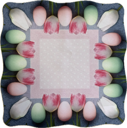 Serwetka - Wielkanoc tulipany, pisanki 30x30 cm – widok całości
