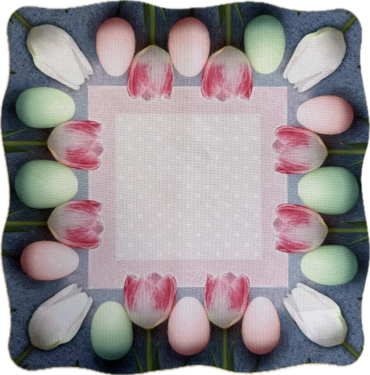 Serwetka - Wielkanoc tulipany, pisanki 30x30 cm – widok całości