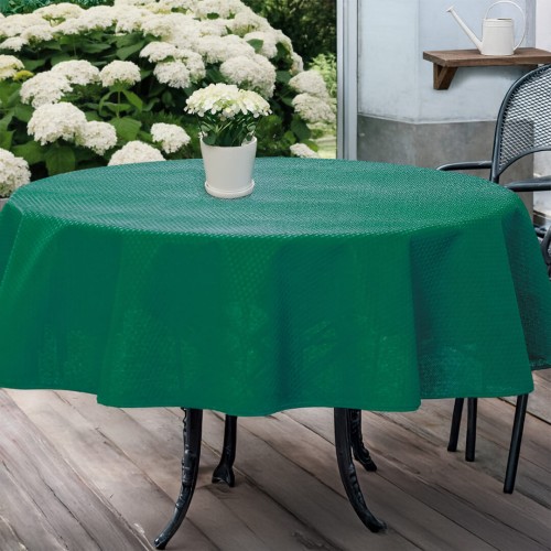 Obrus ogrodowy MILANO, turkusowy, owalny 160 × 210 cm – widok całości