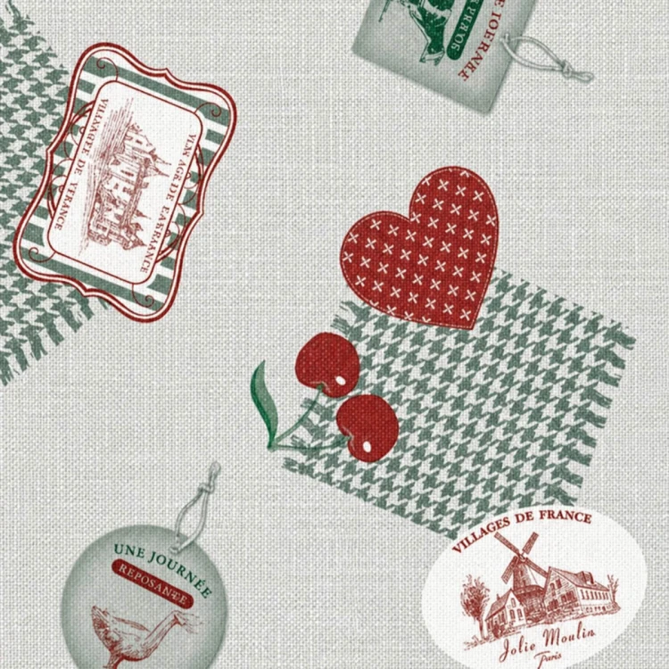 Cerata w rolce MIR-177C – francuski patchwork z sercami, zbliżenie wzoru