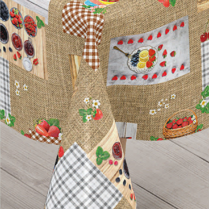 Cerata w rolce MIR-195B – rustykalny patchwork z truskawkami, aranżacja