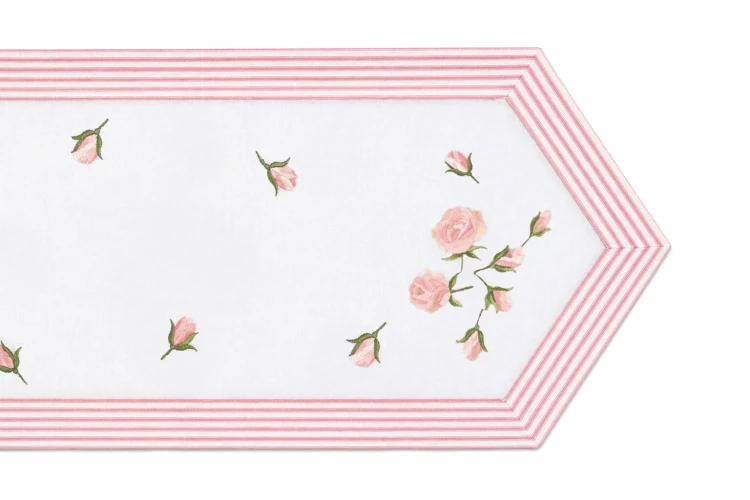 Bieżnik Salsa 40 × 140 cm róża, białe tło – trzeci widok