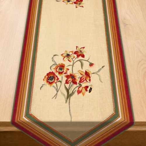 Bieżnik Salsa 40 × 140 cm kwiaty, żółte tło – widok całości