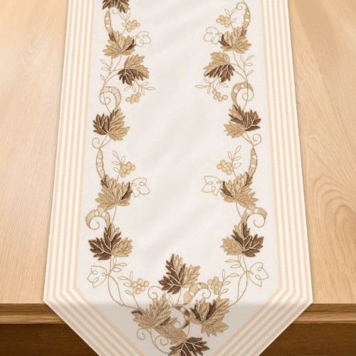 Bieżnik Salsa 40 × 140 cm brązowe liście – widok całości
