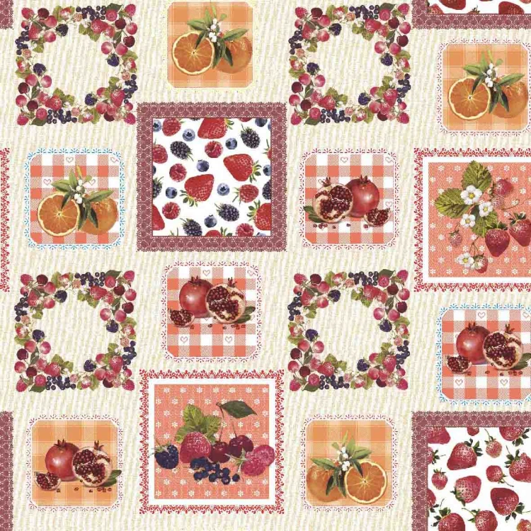 obrus z ceraty 1694-03 - patchwork różne owoce