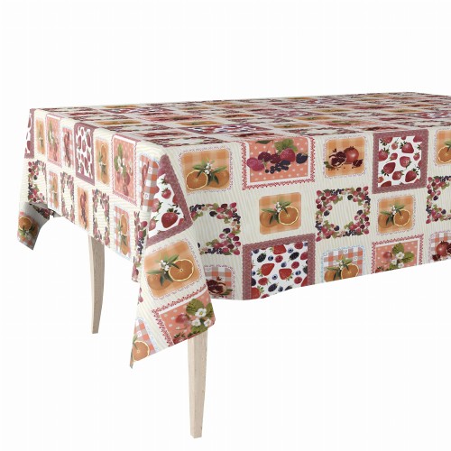 obrus z ceraty 1694-03 - patchwork różne owoce