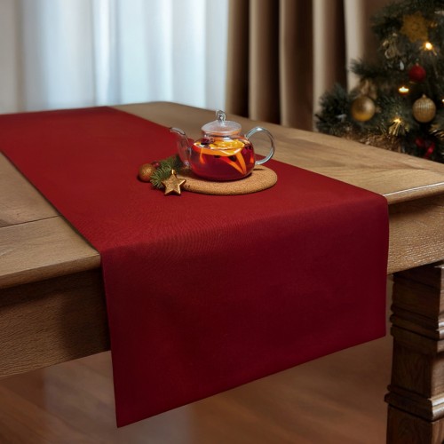 Bieżnik dekoracyjny Chic &amp;amp; Simple 40 × 160 cm (bordo) – widok w aranżacji na stole