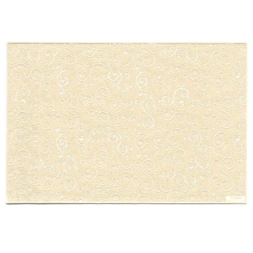 Podkładka Zen ecru 30 × 45 cm z jasnym zawijasowym wzorem