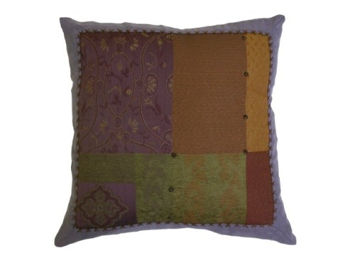 Poszewka TEXAS F6-872 w brązowo-zielony patchwork – widok całości