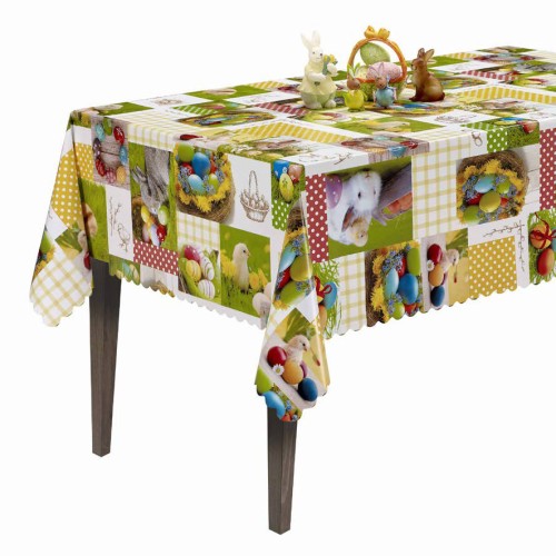Cerata w rolce FLO-1360-00 zajączki i pisanki, patchwork – aranżacja stołu