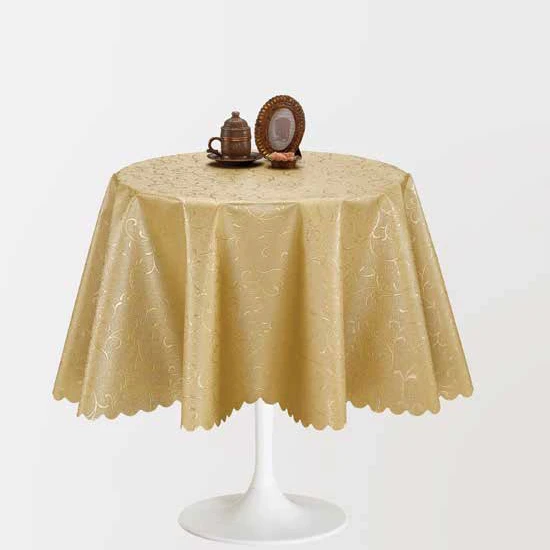 Cerata w rolce FLO-3038-10 złote subtelne ornamenty – aranżacja okrągłego stołu